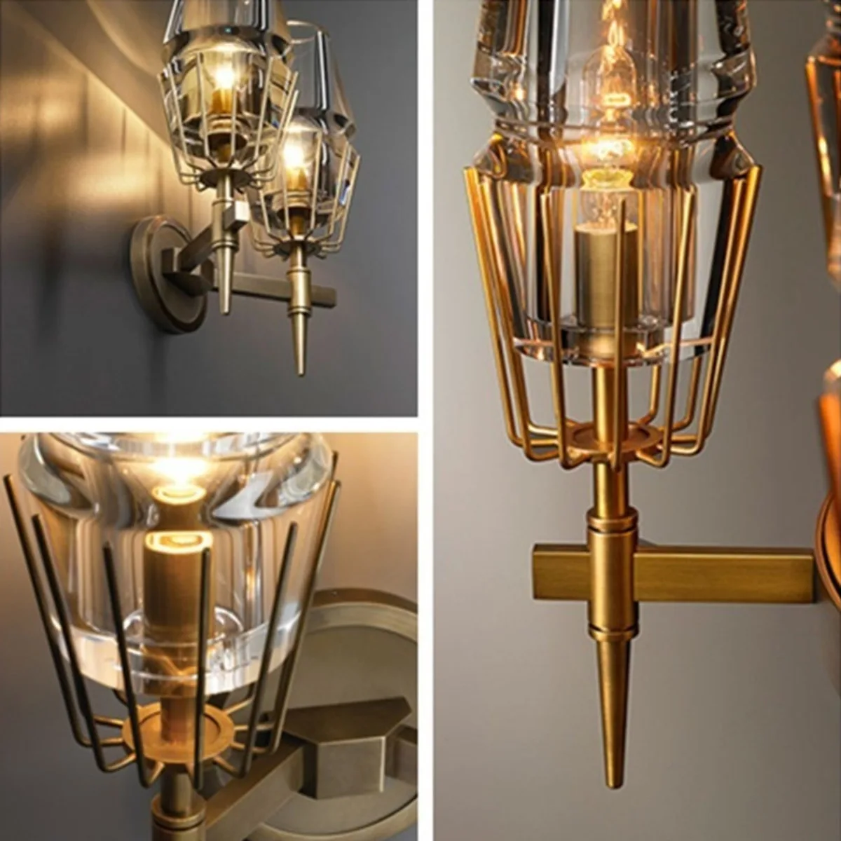 Современный Ретро Светодиодный Настенный Светильник Европейский Золотой