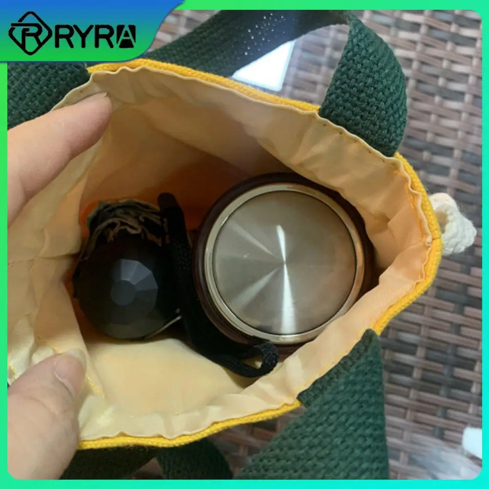 

Portable Juice Cup Bag Canvas Milk Tea Cup Bag Lovely Cup Handbag Cylindrical Home Storage Sports Strap Cup Bag Cute Cup Carrier