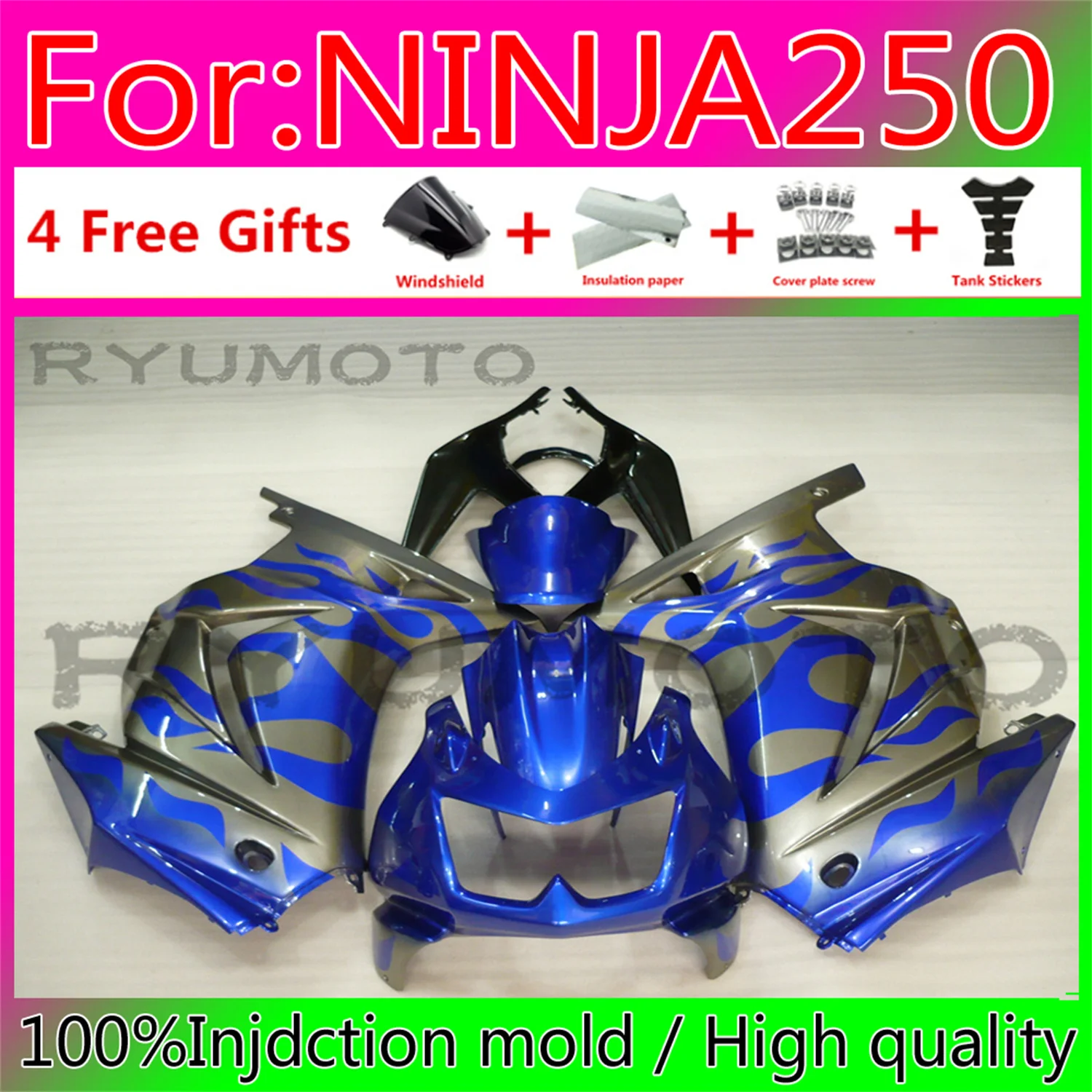

New ABS Injection Mold Fairings Fit For Kawasaki Ninja 250R 2008 2012 kawasaki NINJA 250R 2008-2012 Bodywork Fairing