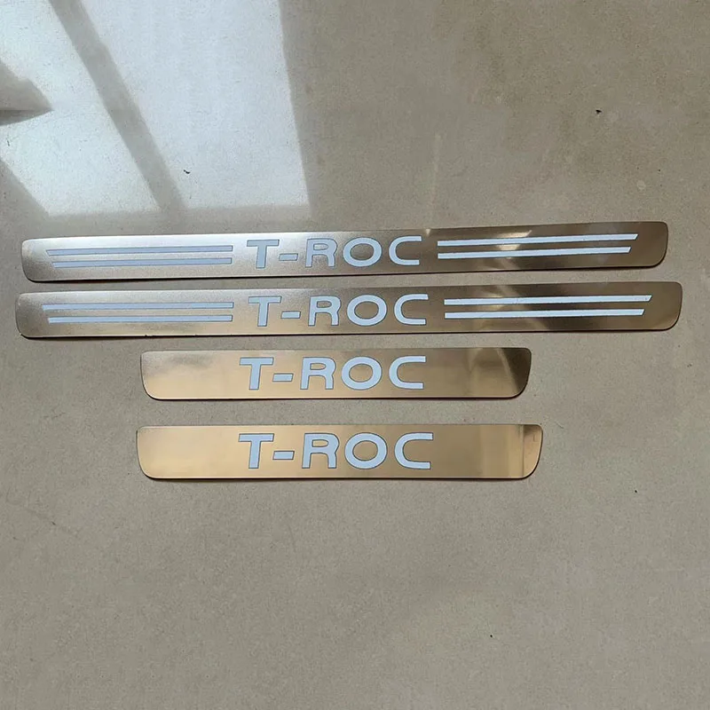 Car Interior Scuff Plate Door Sill Trim Welcome Pedal Car Accessories Styling Sticker for VW T-roc Europe Version 2018-2022 Car Interior Scuff Plate Door Sill Trim Welcome Pedal Car Accessories Styling Sticker for VW T-roc Europe Version 2018-2022