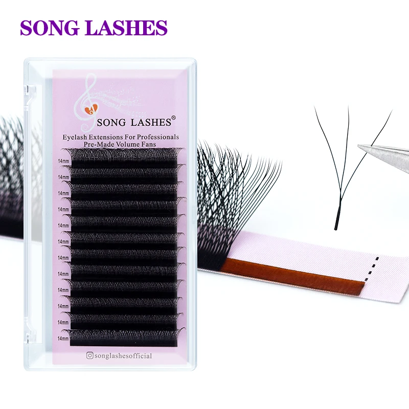 

SONG LASHES 3D Premade Volume Fans W Shaped Eyelashes Extension 3 Tip C/D Curl High Quality Idividual Lash