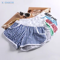 mens underwear boxers shorts casual cotton sleep underpants quality plaid fashion comfortable homewear striped arrow panties
