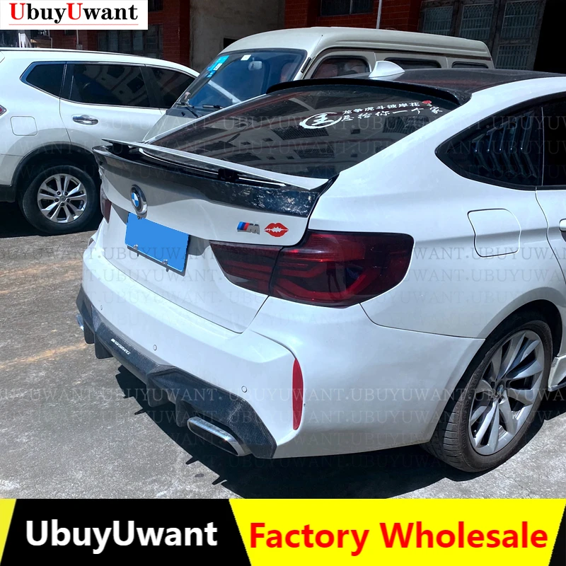 

UBUYUWANT для BMW 3-Series F34 3GT модель 320i 328i 335i 2013-2020, узор из углеродного волокна, Автомобильный багажник, спойлер, крышка крыла, большой