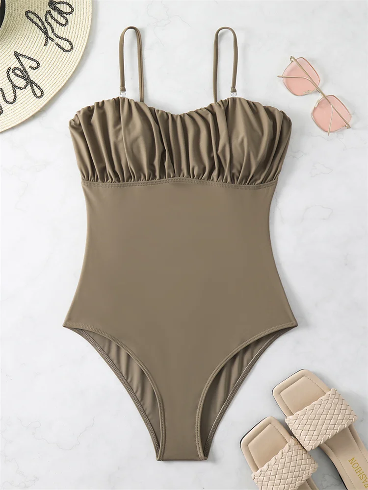 Цельный купальник Женский однотонный топ-труба новинка 2024 сексуальный Монокини