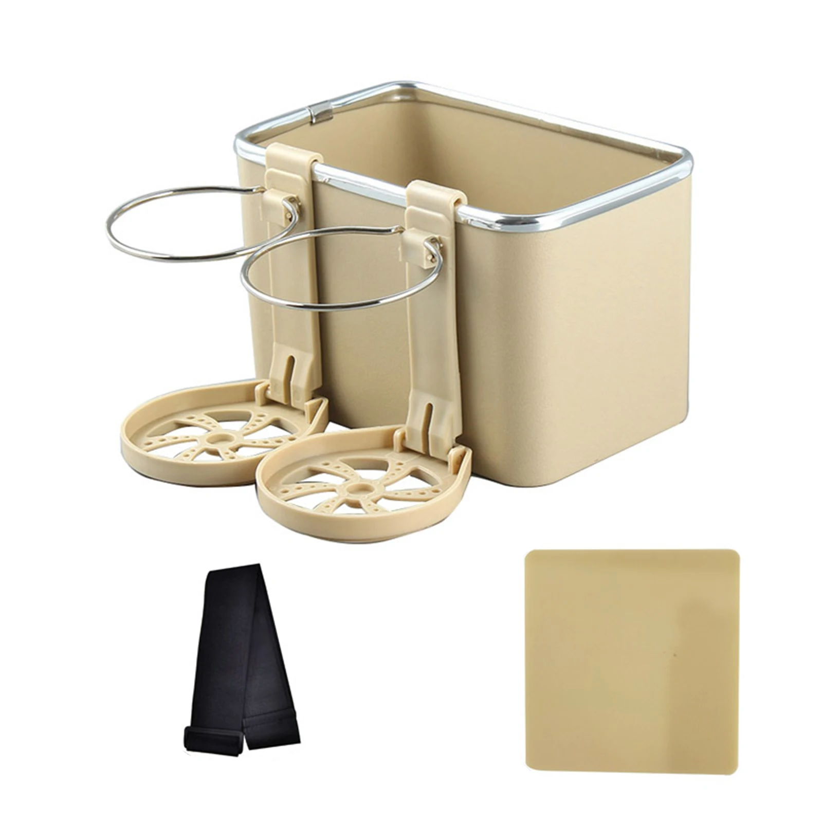 

Car Armrest Storage Box Water Cup Holders Upgraded Tissue Storage Universal Foldable DIY Car Seats Tray Organizer
