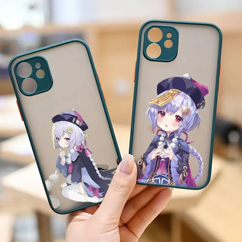 

Hot game Qiqi Genshin Impact Phone Case matte transparent For iphone 11 12 13 6 s 7 8 plus mini x xs xr pro max cover