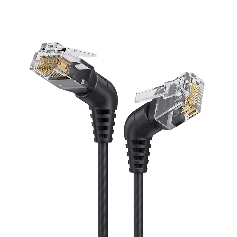 Фото Сетевой кабель Cat6a/Cat6/Cat6 с поворотным изгибом, 10 г x 104 м, готовая перемычка, тонкая 360° °   Прямоугольный разъем RJ45 High-Speed Data Transf №2