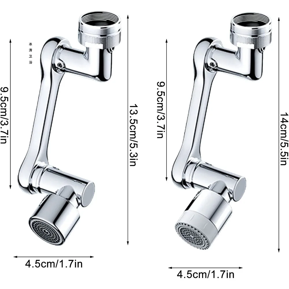 Rotatable Multifunctional Extension Faucet Aerator 1080 Degree Swivel Robotic Arm Water Filter Sink Water Tap Bubbler Sink Fit images - 6