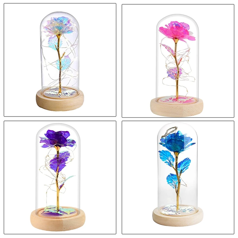 

Светодиодная подсветка в виде Зачарованного цветка розы в стеклянном куполе на Рождество, День Святого Валентина, День матери, день рождени...