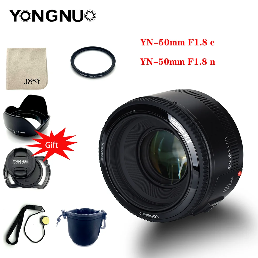 

yongnuo for lens yn50mm 50mm 1.8 EF EOS 50MM AF MF Camera Lens For Canon T6 EOS 700D 750D 800D 5D Mark II IV 10D 1300D