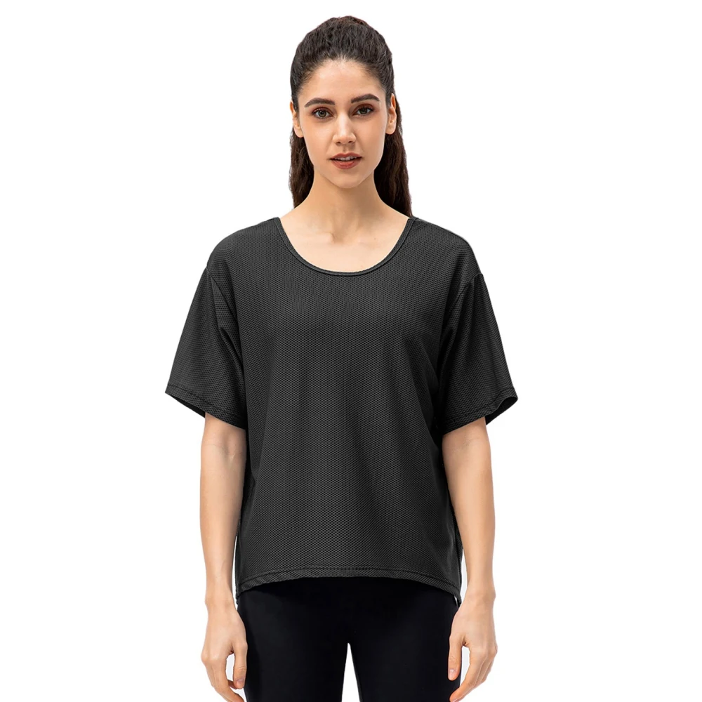 

Летняя новая мягкая легкая спортивная футболка JHYUIK1 с коротким рукавом и круглым вырезом