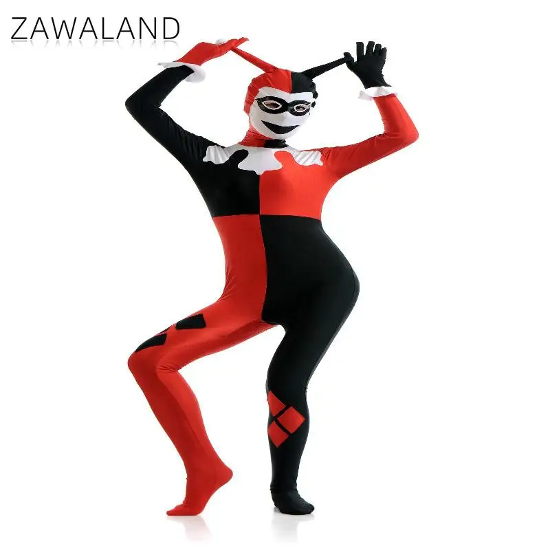 Фото Zawaland взрослый клоун косплей костюм Хэллоуин вечерние боди сценический костюм забавный праздничный комбинезон комплект женский мужской костюм №2