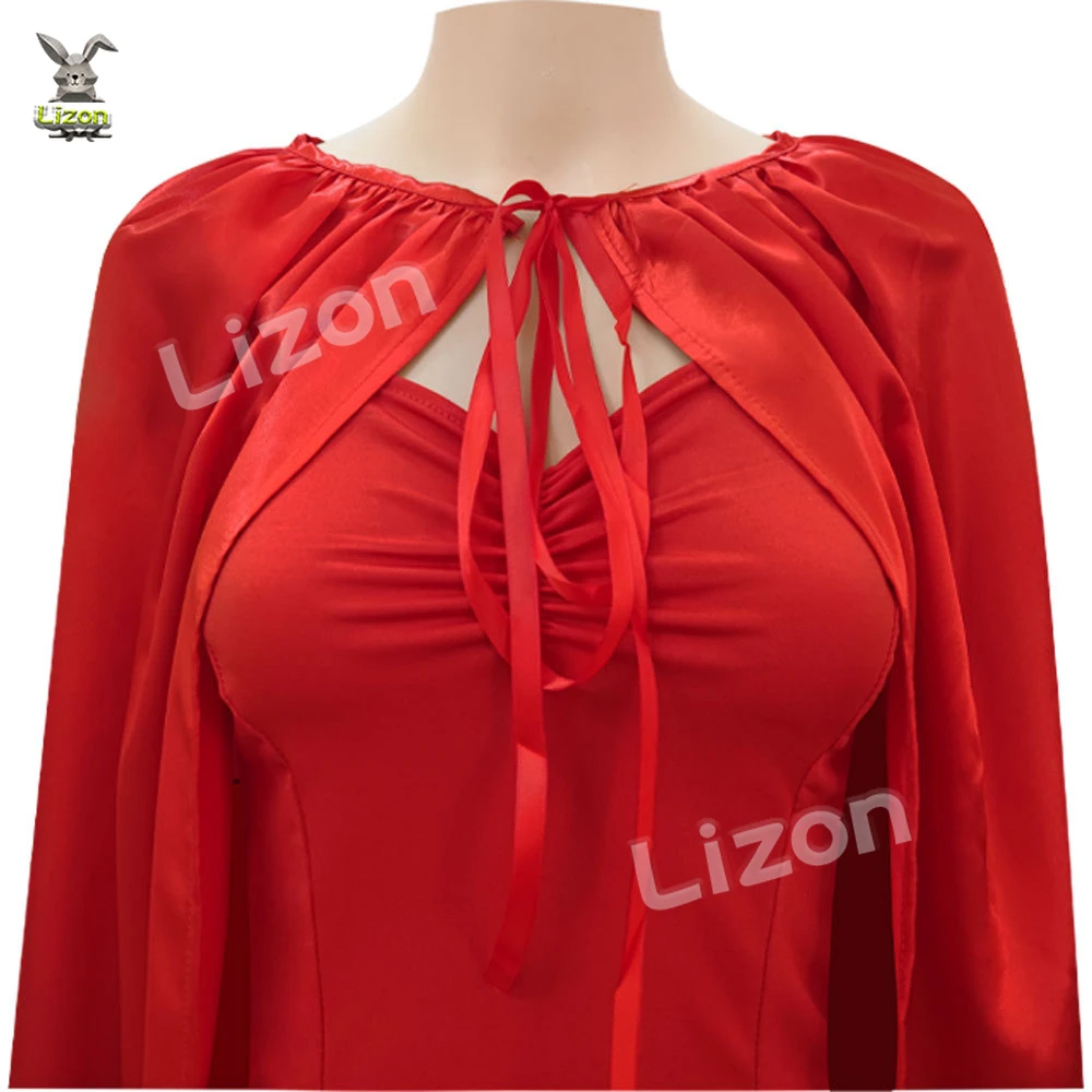 Алая ведьма косплей с красным комбинезоном ботинки перчатки и головной убор Wanda