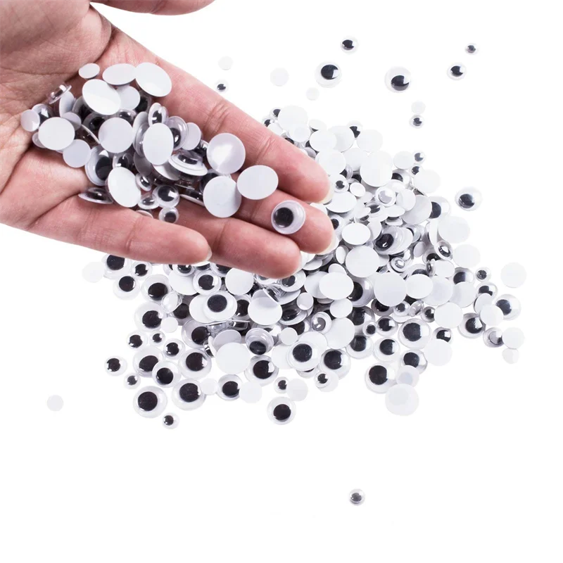 

500 Pieces Self Adhesive Wiggle Eyes googly eyes for crafts Black White Sticker DIY Scrapbooking Doll Making Art Supplies Access