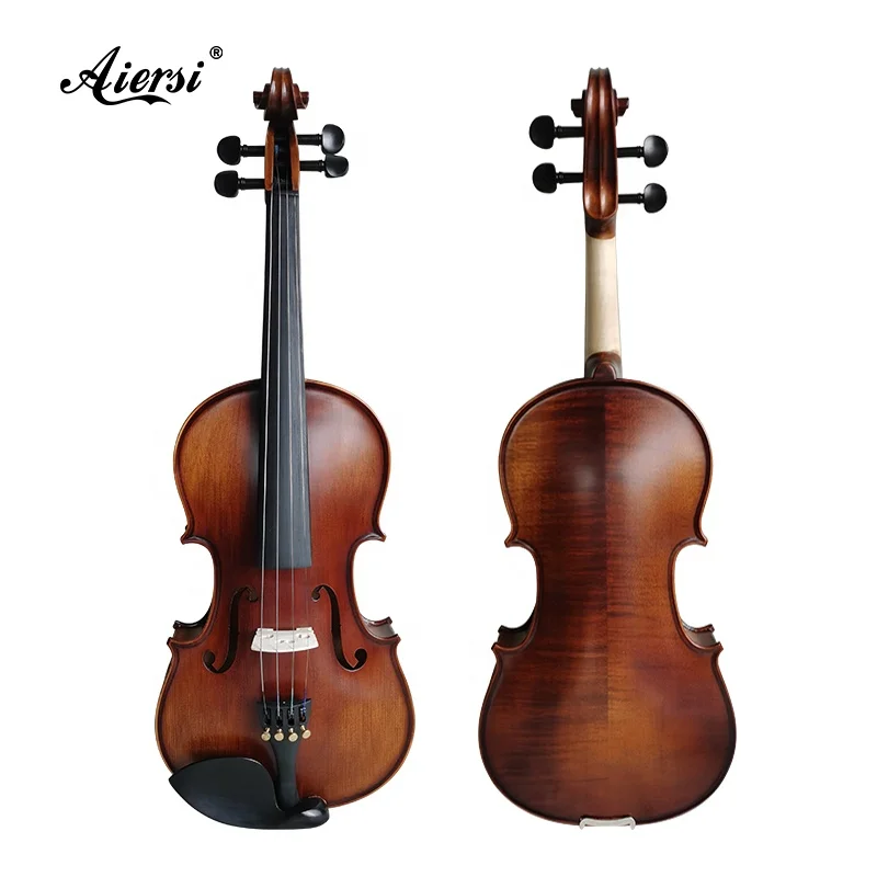 

Antique solid wood Wholesale Aiersi brand handmade professional advanced violins Ebony part maple back model MVT700
