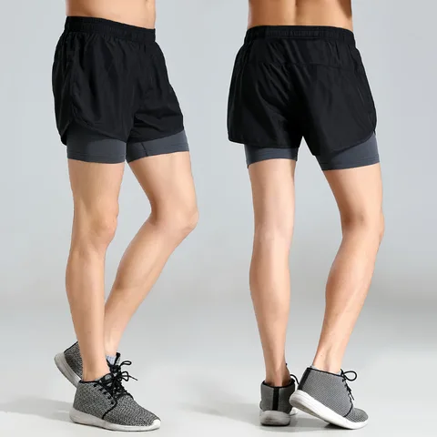 Быстросохнущие эластичные мужские шорты 2 в 1 для бега с более длинной подкладкой, спортивные тренировки, тренировки, бега, тренажерного зала, фитнеса, шорты с индивидуальным логотипом