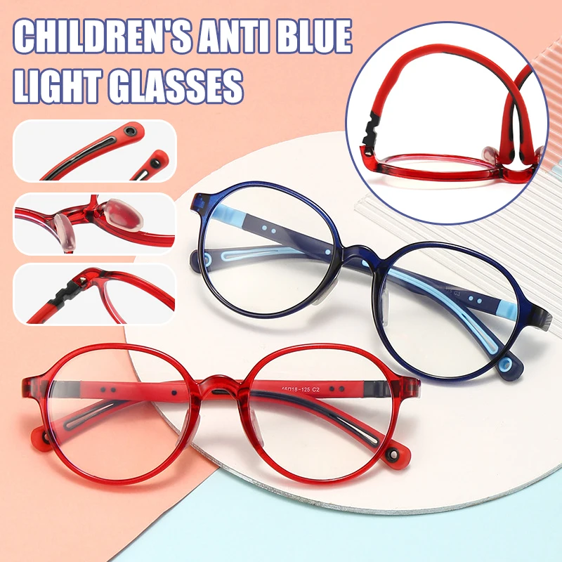 

Anti-Blue Glasses Retro TR Frame Glasses Children Kids General Goggles Retro Glasses Men and Women General SAL99