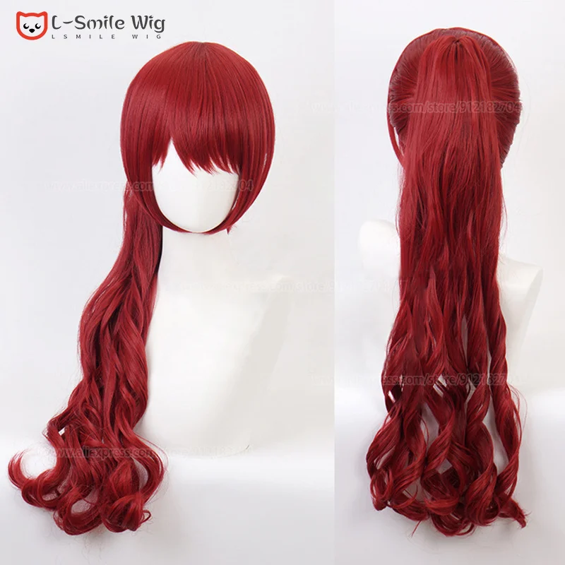 Парик для косплея Game Persona 5 Yoshizawa Kasumi из красных длинных вьющихся волос