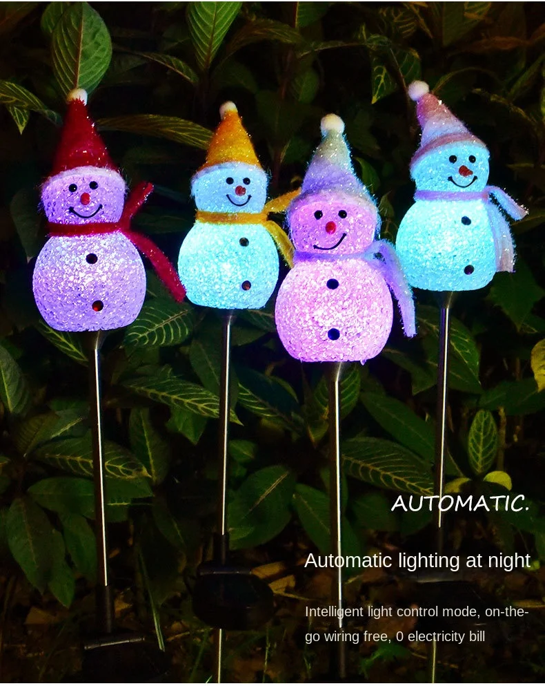 

Christmas New Year Solar Snowman LED Light Landscape Lamp Decorations Outdoor Garden Santa Claus Snowman penguin Ground Lamp