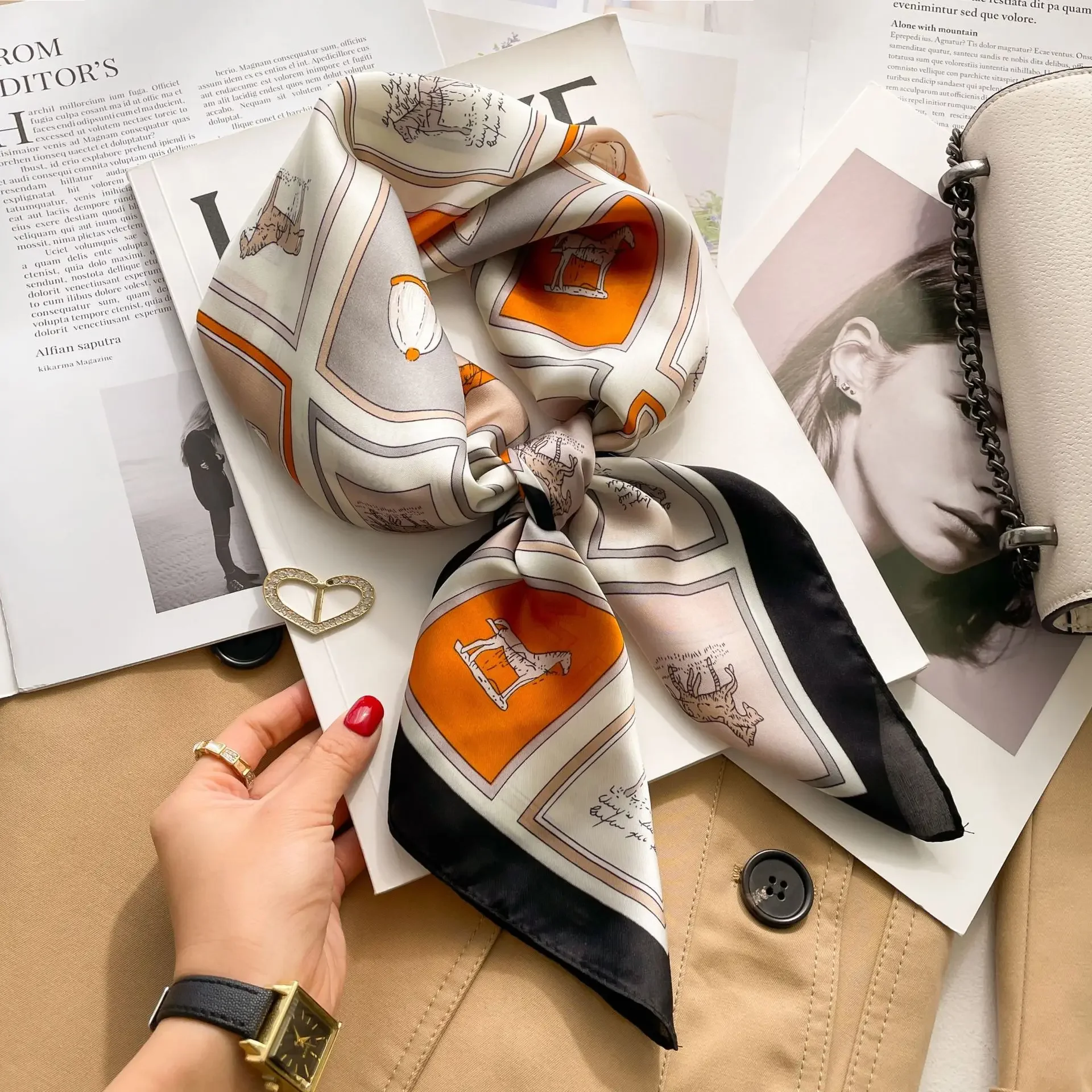 Дизайн с принтом лошади квадратный шарф из 100% чистого шелка женские модные