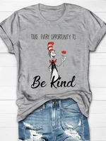 teeteety womens high quality 100 cotton be kind printed graphic o neck t shirt