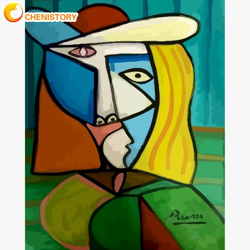 

RUOPOTY Abstract Painting By Numbers Handpainted Picture Drawing Figure Face Diy Crafts On Canvas Gift For Adults Home Garden