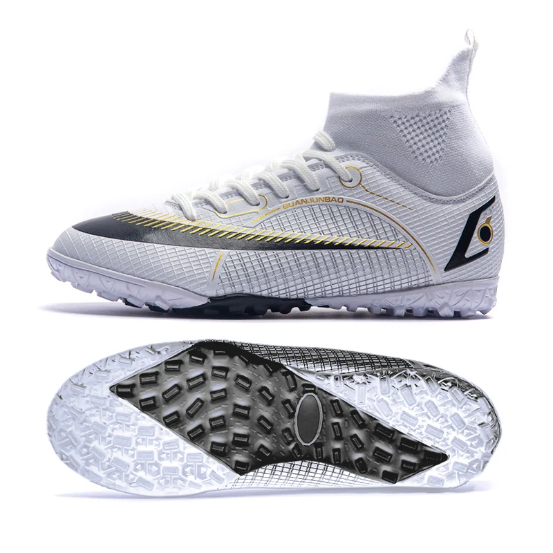 Boys and Girls' High Ankle Non slip Nail Grass Football Shoe Adult Professional FG/TF Football Shoe Size 35-45