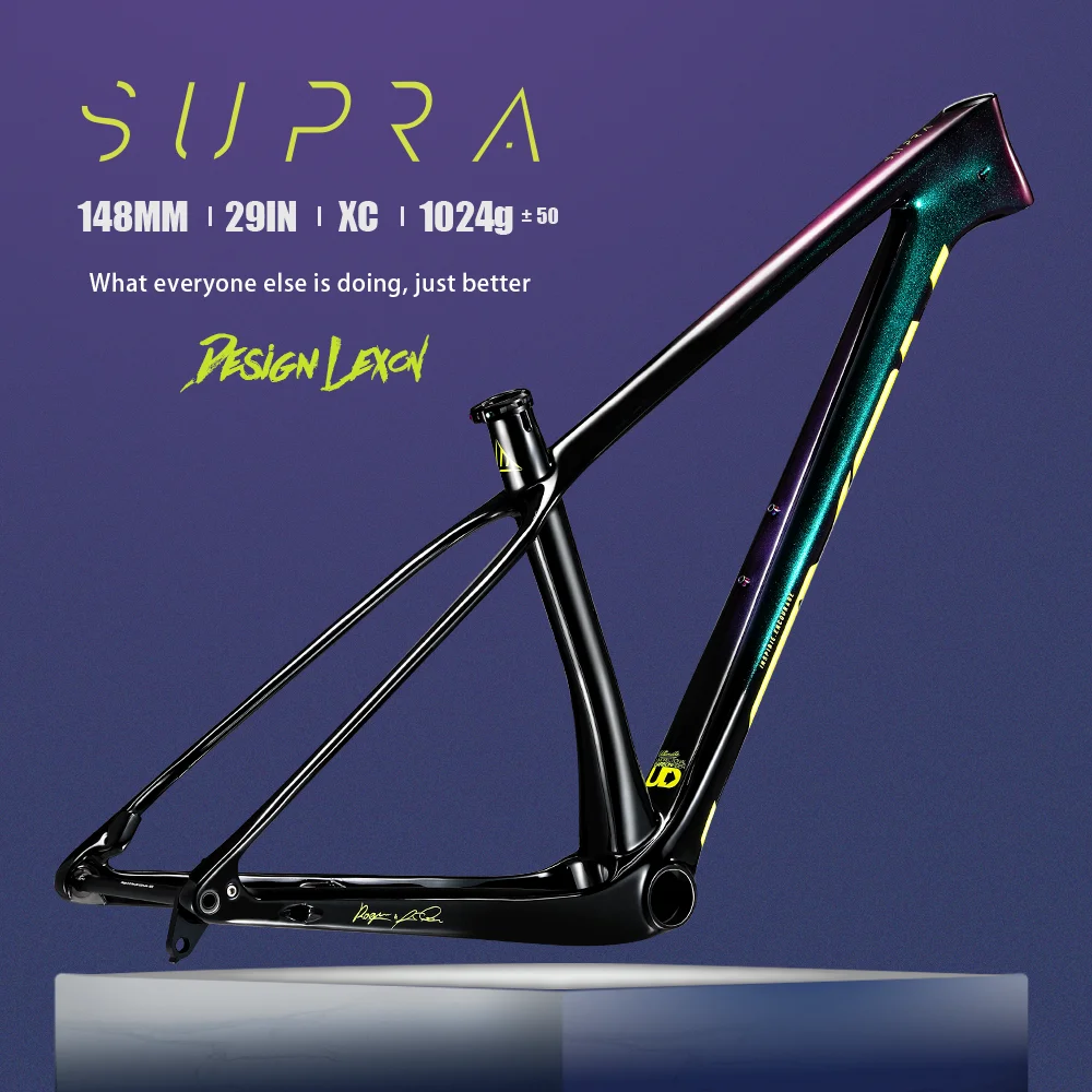 2022 LEXON SUPRA Carbon MTB Frame 29er Mountain Bike Carbon Frame 148*12mm  MTB Carbon Frames  15/17/19inch BOOST 29er FRAME