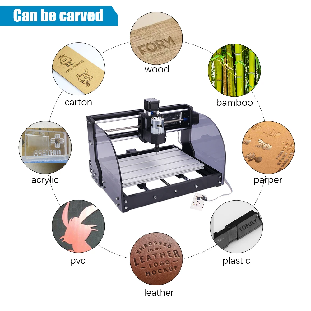 CNC 3018 Pro Max Laser Engraving Machine DIY 3-Axis Milling Machine Laser Wood Router GRBL Control Mini CNC Machine for Metal images - 6