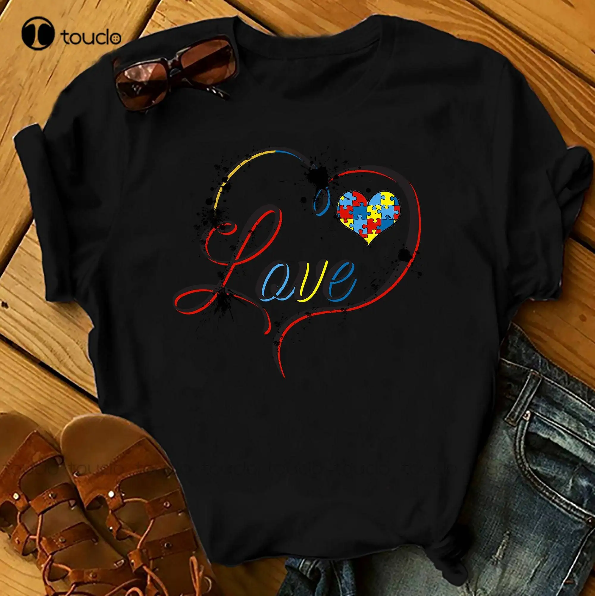

Love Heart Autism - Autism Awereness T-Shirts Men Woman Kids Birthday T Shirts Summer Tops Beach T Shirts Xs-5Xl Custom Gift New