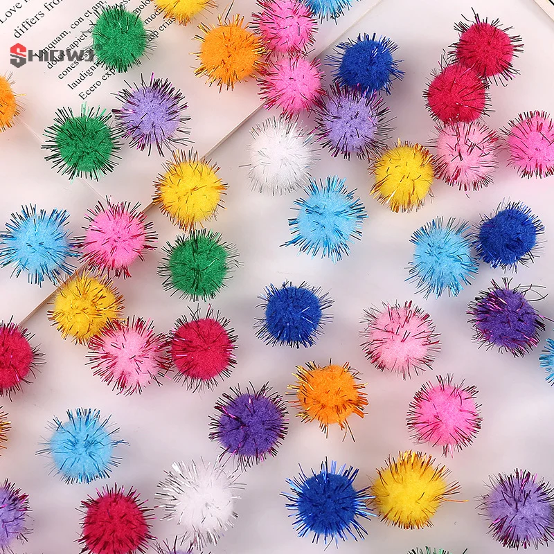 200 шт./партия разноцветные пушистые Помпоны-шарики