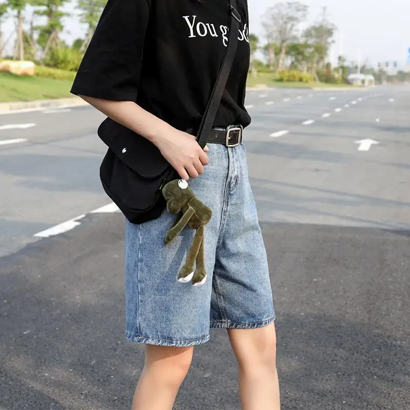Bermuda Shorts For Women Women Denim Half Pants Y2K High Waist Long Casual Biker Shorts Wide Baggy Korean Shorts Woman Summer