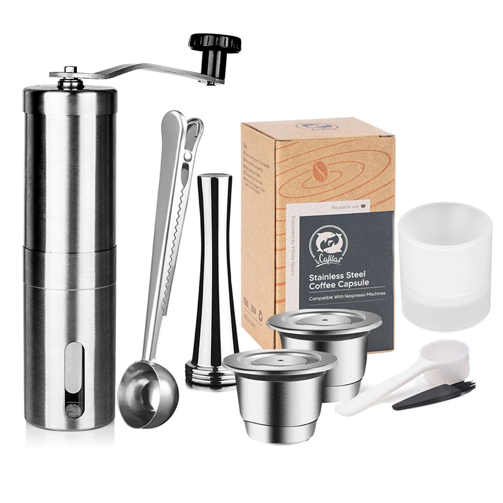 

Многоразовые капсулы для кофе, капсулы из нержавеющей стали с фильтром для темпера, стальной дозировочный аппарат Nespresso