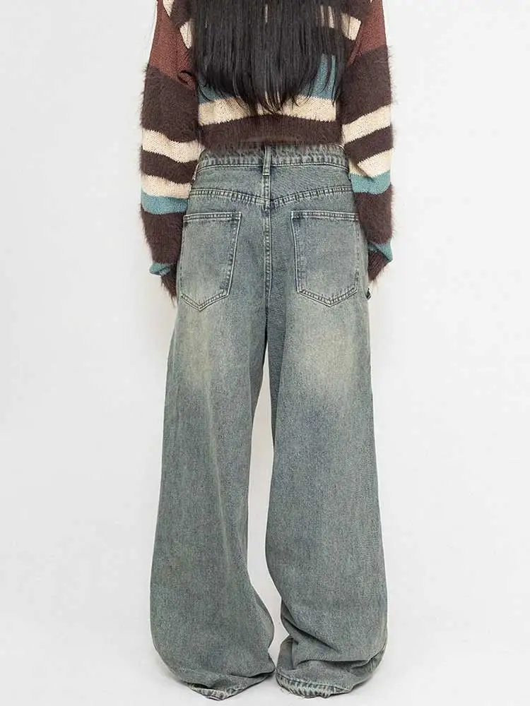 Разборные женские мешковатые джинсы REDDACHiC с откидной складкой состаренные