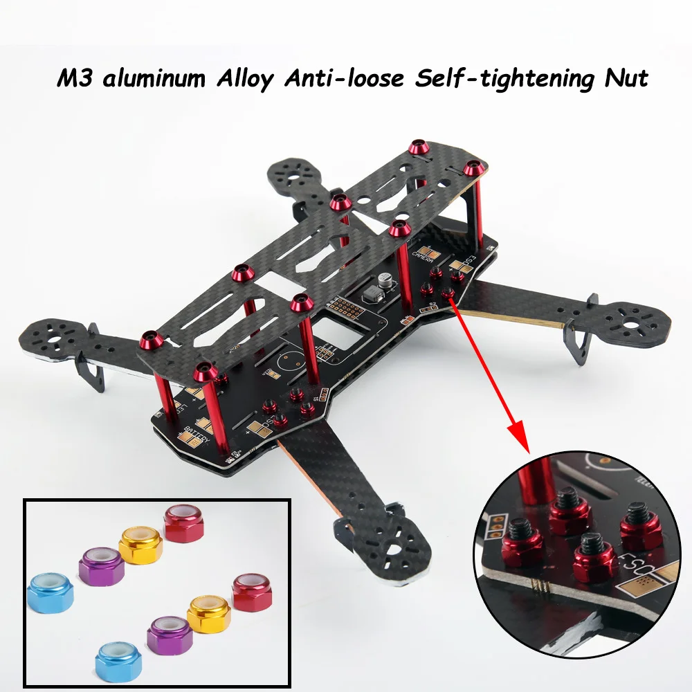 

10PCS iFlight M3/M2 Nut Anti-loose Self-locking Nuts Aluminum Alloy Orthodontic Nylon Rubber Ring Stop Decorative Screw Cap