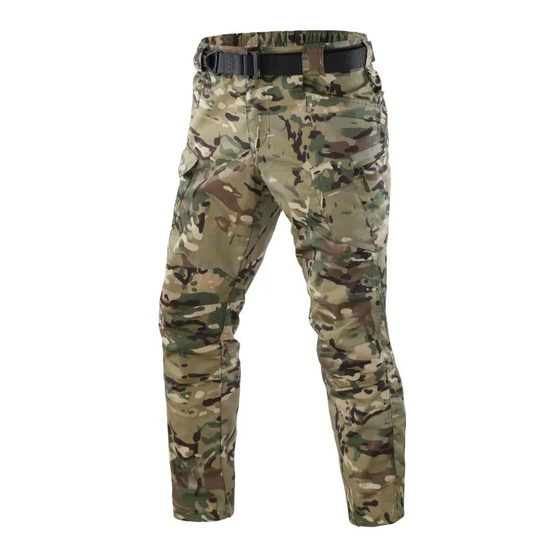

Outdoor Camouflage Pants Summer Thin Checked Cloth Tactical Pants Multi-Pocket Overalls Training Pants