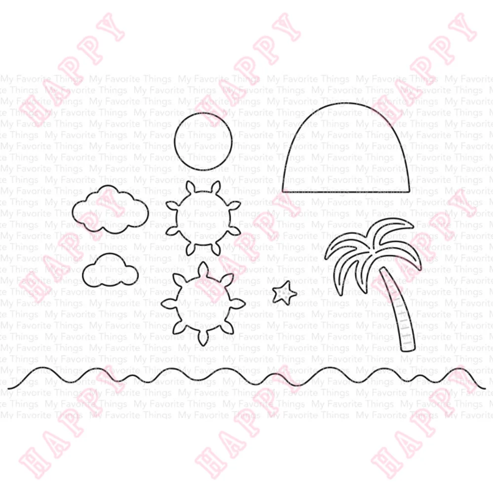 

New Island Paradise Metal Cutting Dies For Scrapbook Diary Decoration DIY Greeting Card Handmade Paper Craft Embossing Template