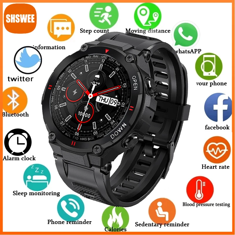 

For Xiaomi Huawei Smart Watch Men Bluetooth Call Multifunction Music Control Message Reminder Smartwatch For Android IOS