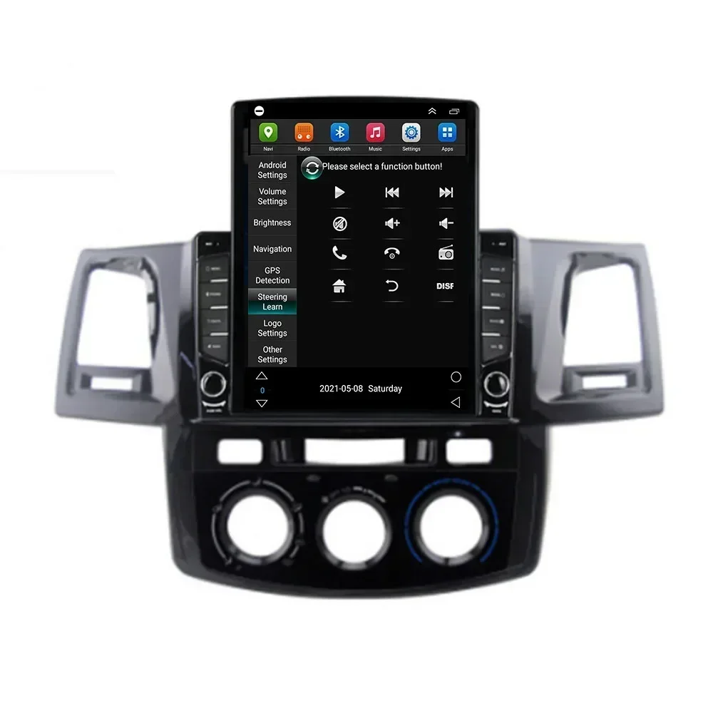 Tesla Screen For TOYOTA FortunerHILUX Revo Vigo Android 13 Car Radio Player GPS Navi Auto Stereo Multimedia Carplay 5G DSP