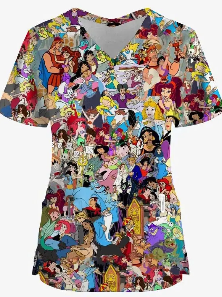 Женская футболка с коротким рукавом V-образным вырезом и карманом