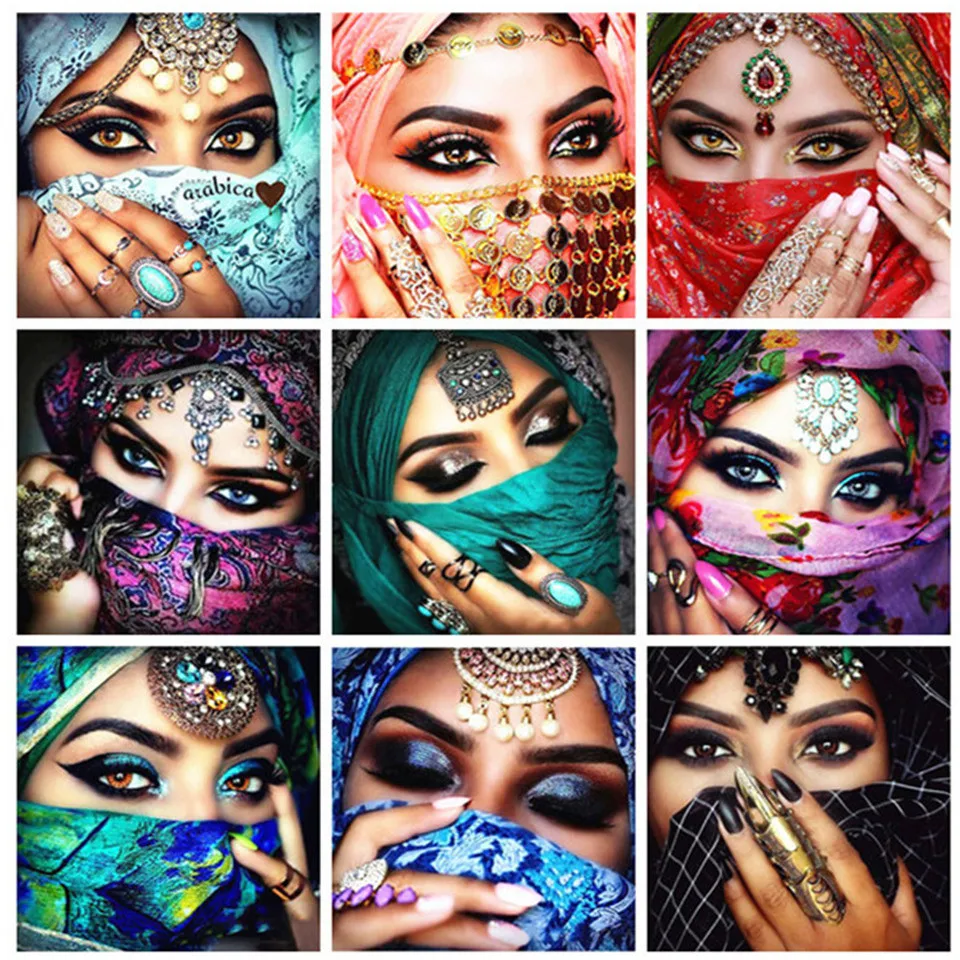 Алмазная живопись для женщин индийская вышивка крестиком алмазная портрет