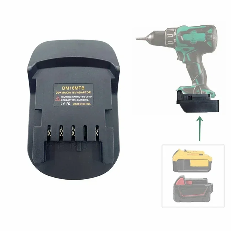 Фото Адаптер-переходник для батареи DM18MTB для батарей Dewalt/Milwaukee 18/20 В, преобразователь в инструменты для литиевых батарей Metabo 18 В Power №3