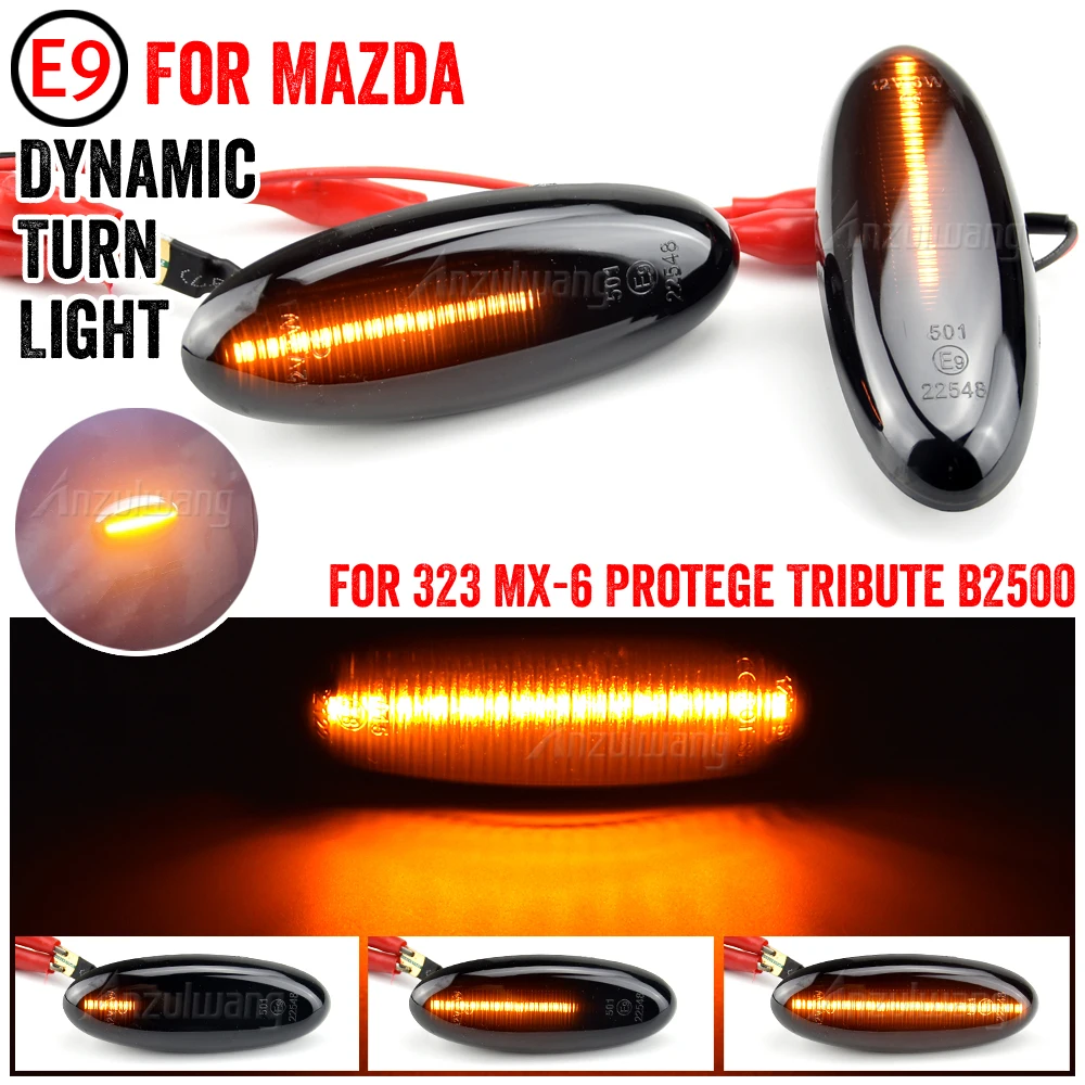 

1 çift dinamik flaşör dönüş sinyal lambası LED yan işaretleyici ışık MAZDA 323 Familia Protege Tribute MX-6 Astina Lantis