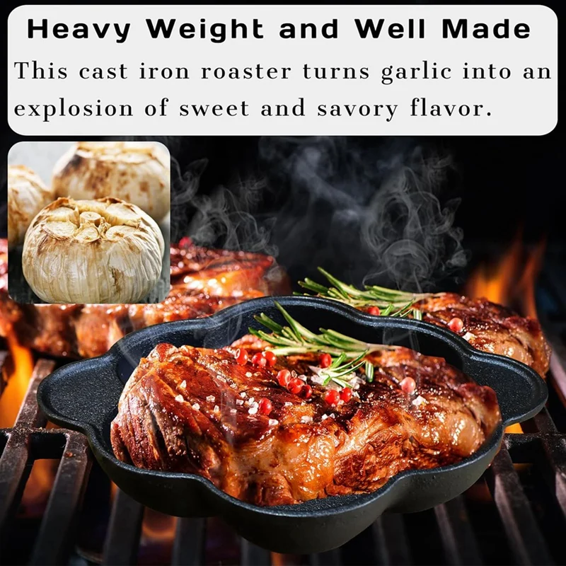 Чугунная жаровня для копчения пекарь чеснока коптильня предварительно