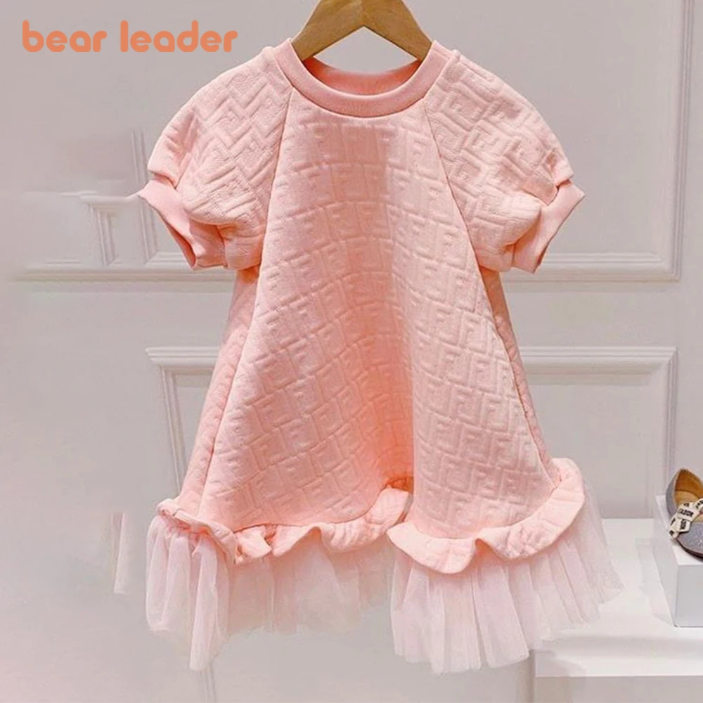 

Bear Leader Fashion Baby Girl Princess Dress Ruffle Tutu Spring Summer Autumn Toddler Girl Short Sleeve Vintage Girls Clothes