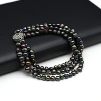 5 6mm natural freshwater pearl beads bracelet reiki healing multilayer bangles for womens daily wild bracelet