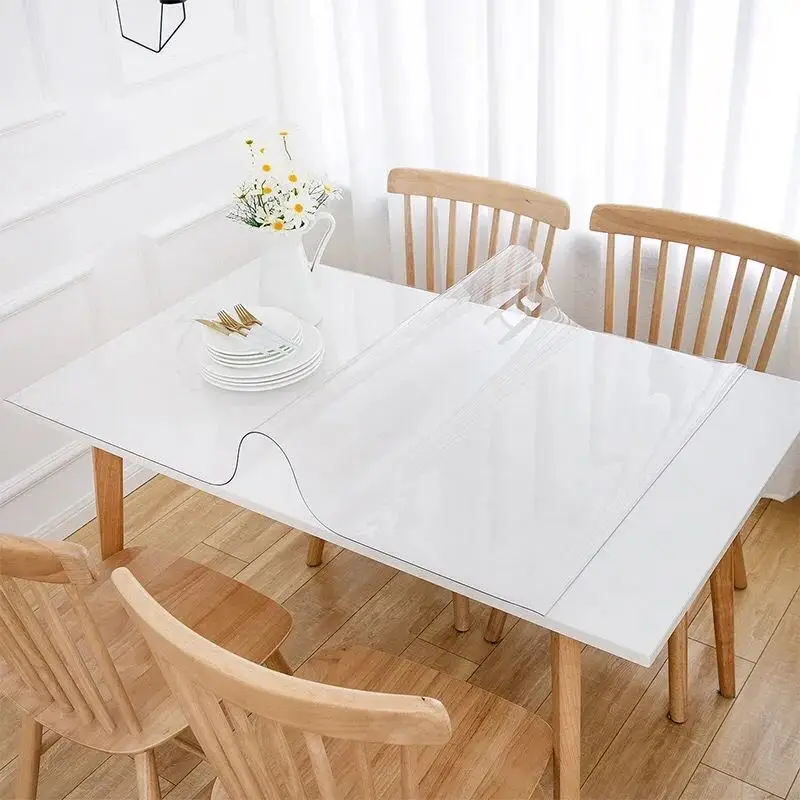 

PVC Soft Glass Table Protector Waterproof Transparent Tablecloth Living Room Dining Table Coffee Table Protector Home Decoration