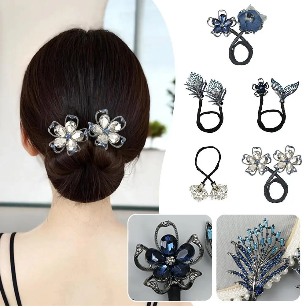 

Rhinestone Hairpin Flower Leaf Butterfly Duckbill Hair Claws Retro Hair Clips Accessories For Women Shinning Ponytail Headwear