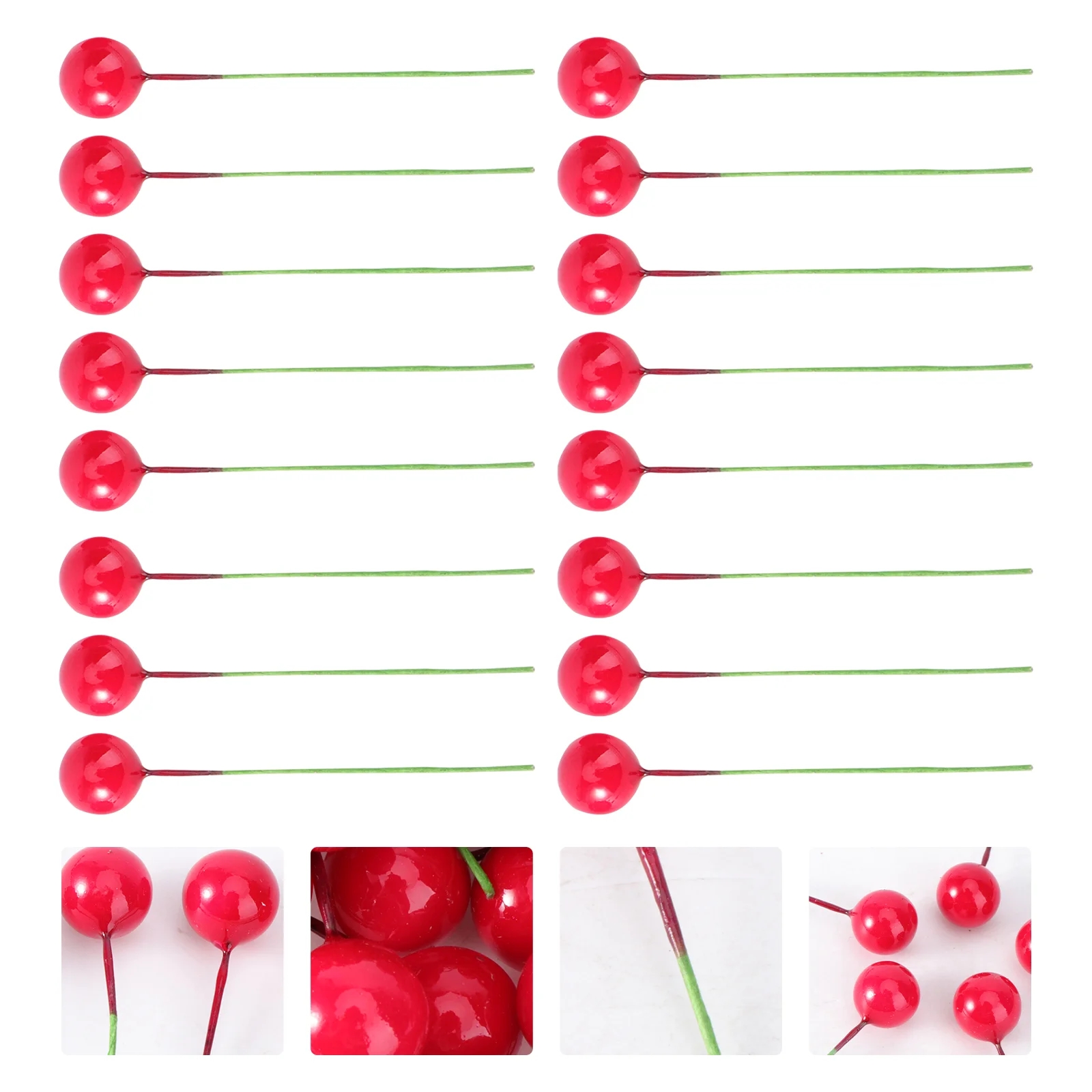 

Berry Red Berries Christmas Artificial Stems Decor Ornament Branches Picks Fake Holly Pine Home Flower Fruit Garlandfaux Tree