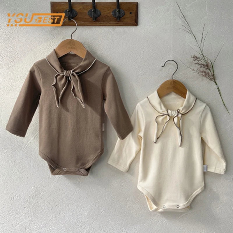 

Детский однотонный комбинезон с длинным рукавом, на возраст 0-2 года